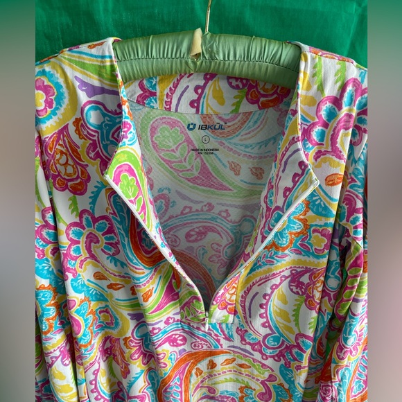 Ibkul Golf/Tennis/Athletic/Athleisure Dress, 1/4 zip neck mesh long sleeves - Picture 4 of 9